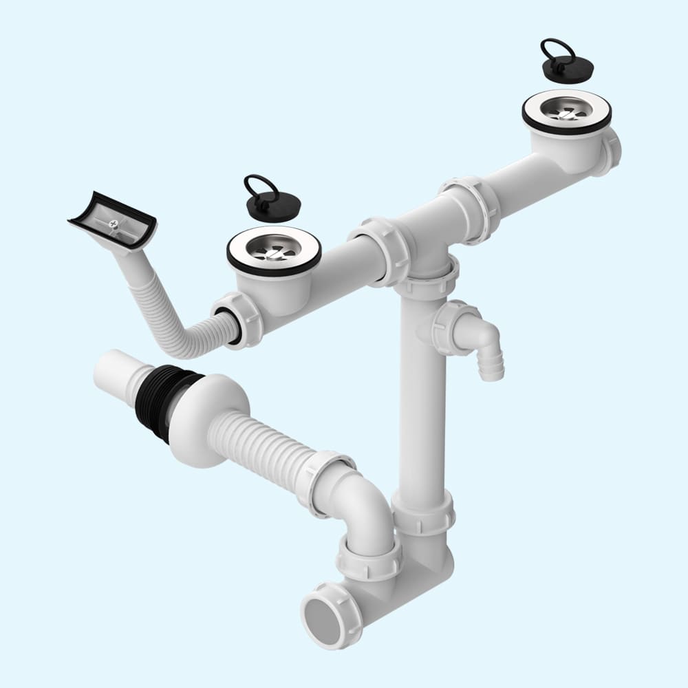 سیفون سینک معمولی 321T دو لگنه