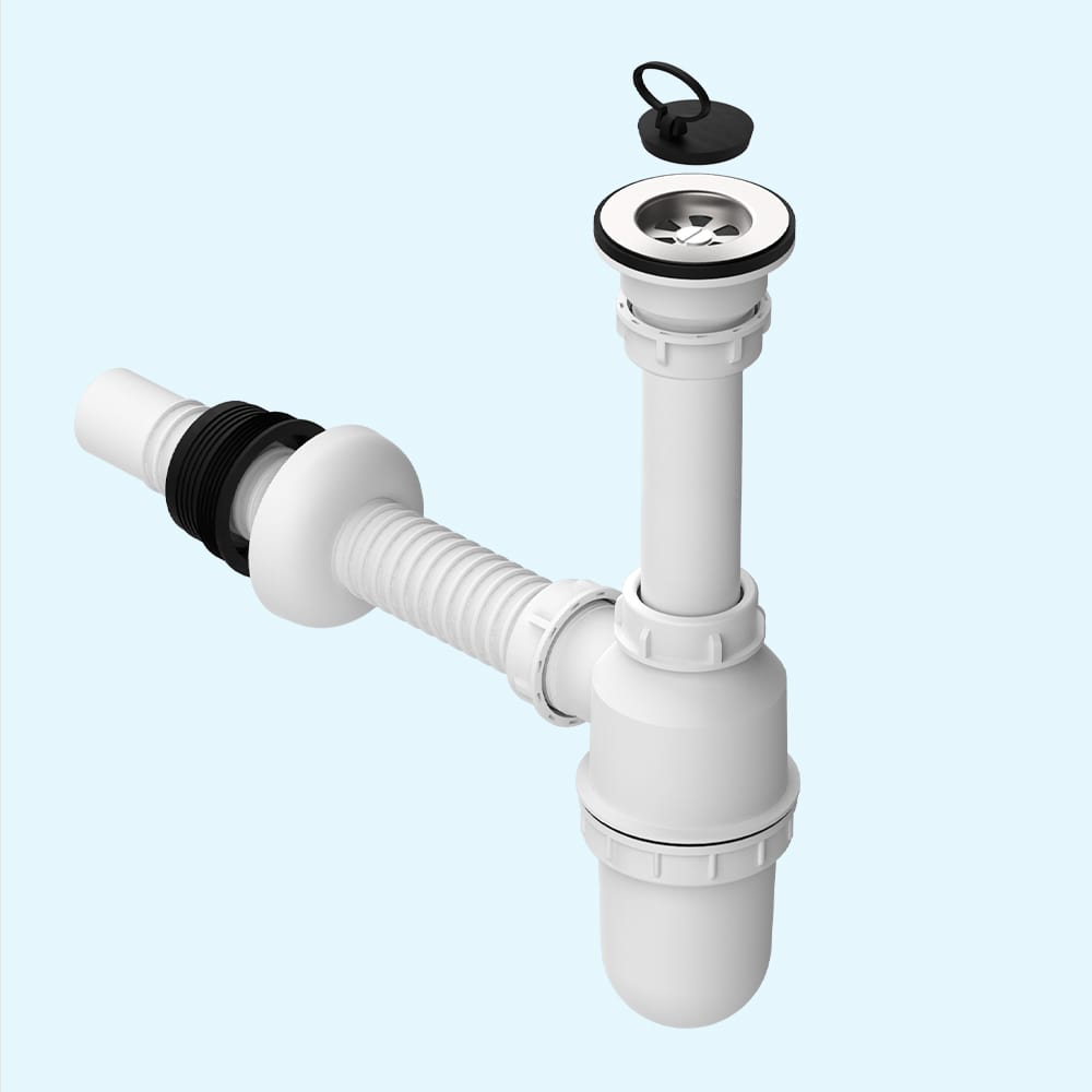 سیفون سینک معمولی با خرطومی ۳۱۷ تک لگنه
