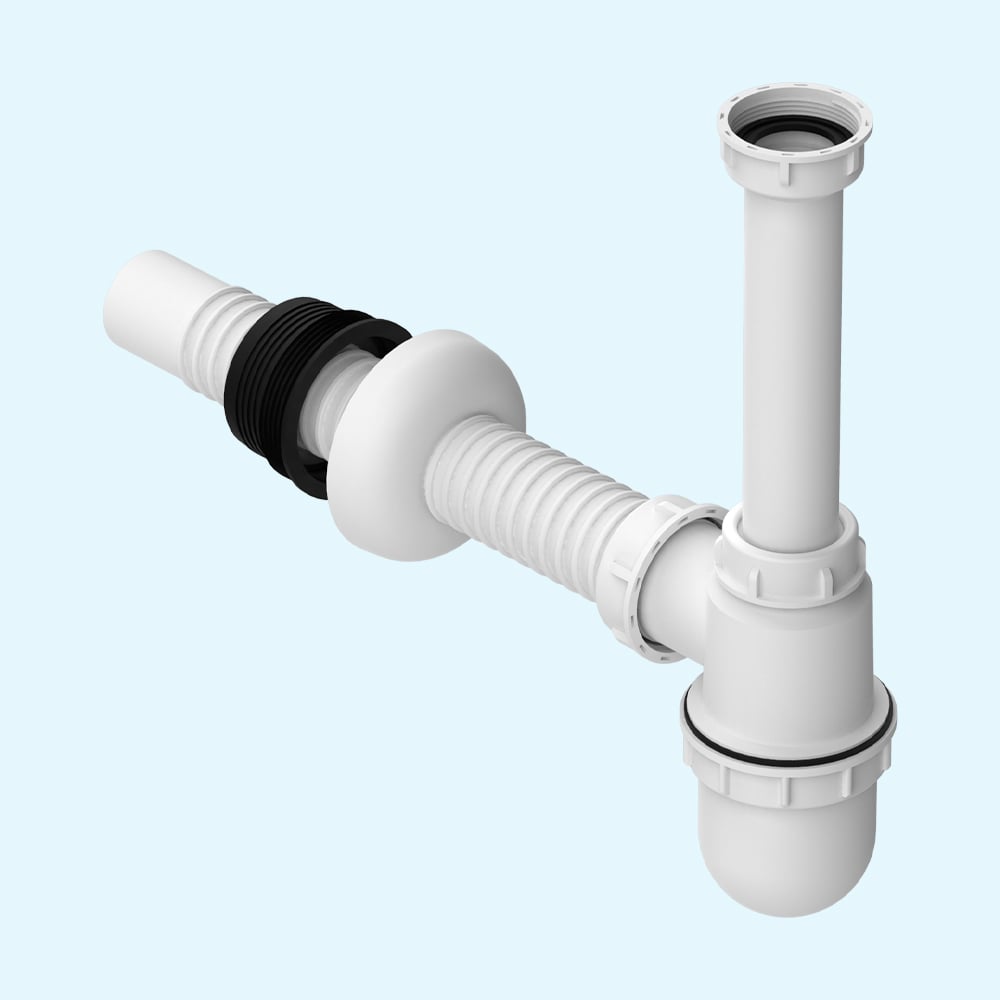 سیفون روشویی بدون زیرآب ۳۱۱ تک لگنه